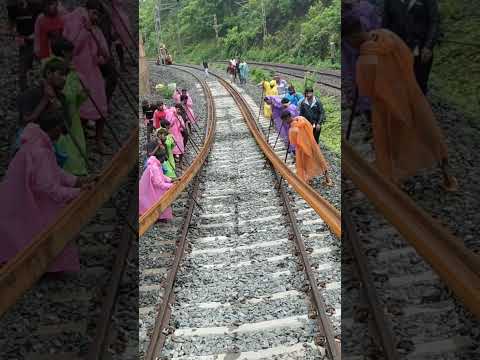 #railway #New doubling line &quot;260mt&quot; RAIL unloading work #viral #subscribetomychannel